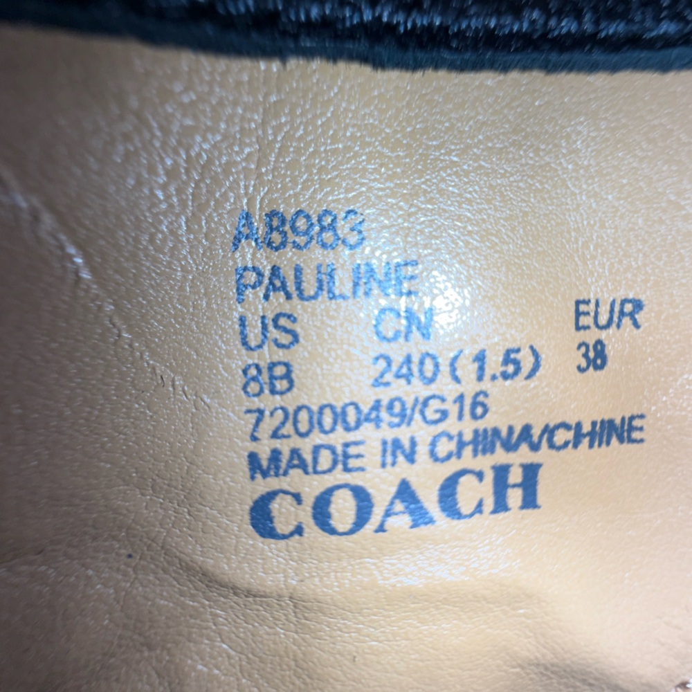 Coach Pauline Black Leather Ankle Boots with Low Heel, Size 8B - Picture 13 of 13